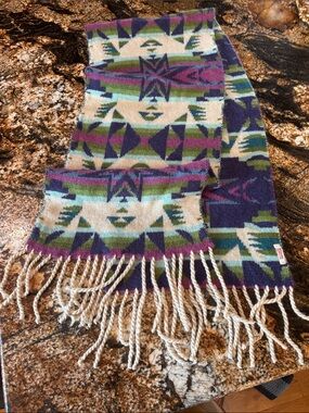 Mossimo Supply Co. Aztec Fringe Scarf in Purple, Green, Cream & Navy